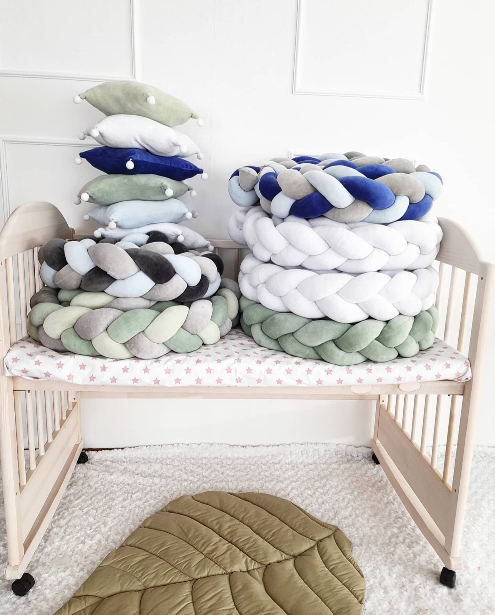 Braided crib bumper knot crib bumper crib bedding braid Etsy