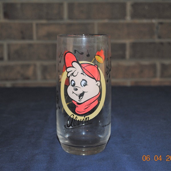 Vintage Alvin and the Chipmunks 1985 Collector Glass