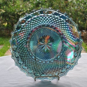 Blue Carnival Glass - Etsy