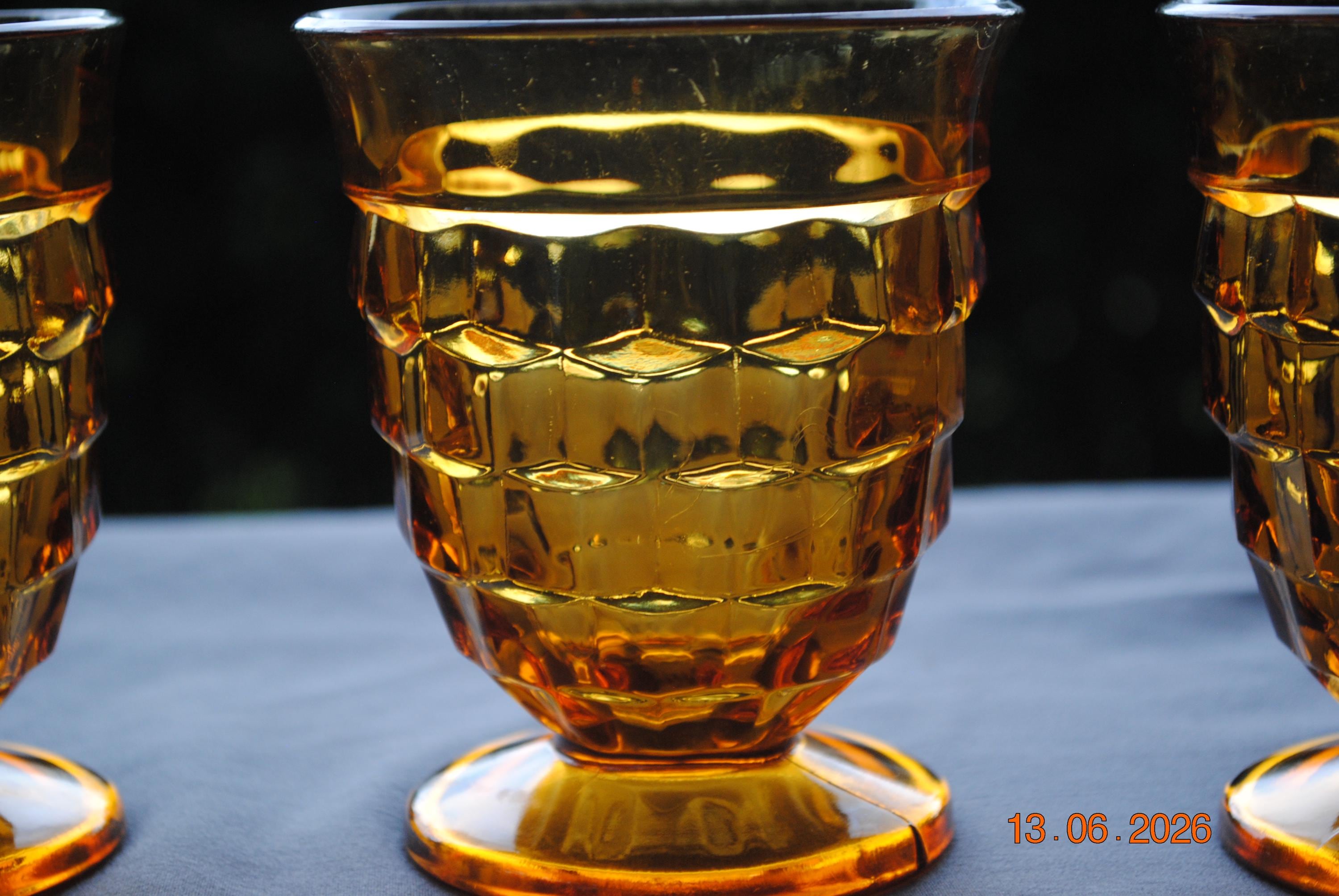 Mid Century Amber Glassware - Etsy