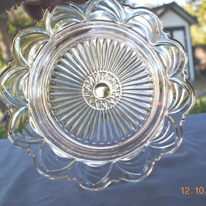 1905 EAPG Glass Domed Butter Dish Bottom Only - Bullseye & Fan Pattern -  United States Glass Company
