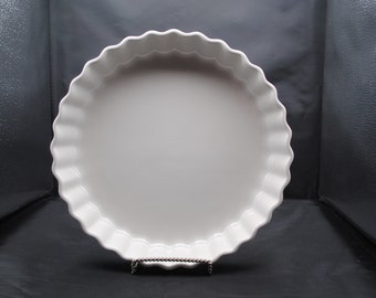 Blue Ribbed Quiche Baking Pie Plate Dish