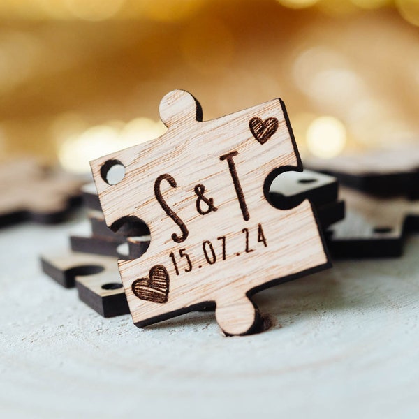 Wedding Puzzle Favors and Jigsaw Favours | Choose your design and add your personalisation | Wedding Decor and Ideas | Rustic and Charming