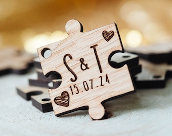 Wedding Puzzle Favors and Jigsaw favors | Choose your design and add your personalisation | Wedding Decor and Ideas | Rustic and Charming