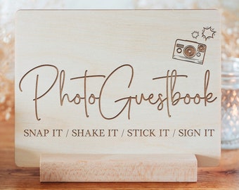 Photo Guest book Sign • Snap it, Shake it, Stick it, Sign it • Wedding Guestbook sign