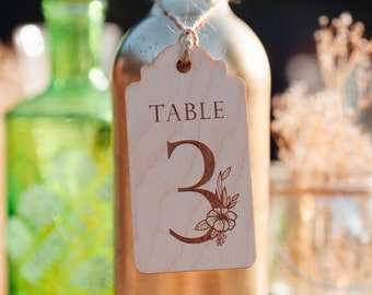 Bottle Hanger Wedding Table Numbers | Wedding Table Decorations | Wooden Rustic Boho Wedding Decorations Bottles and Jars