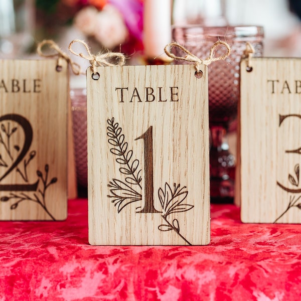 Floral Wedding Table Numbers | Rustic Wedding Decorations | Boho Table Numbers | Floral Border