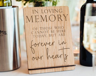 Wedding Memorial Table Sign | In Loving Memory Sign | Forever in our Hearts Wedding Sign | Table Sign Loved ones | Wedding Remembrance