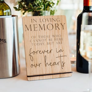 Wedding Memorial Table Sign | In Loving Memory Sign | Forever in our Hearts Wedding Sign | Table Sign Loved ones | Wedding Remembrance