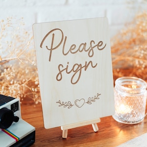 Please Sign Our Guest Book | Sign our Wedding Guestbook | Wooden Modern Wedding Decor | Wedding Favour