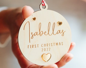 Baby's First Christmas Bauble Ornament 2023  Personalised keepsake Festive Tree Decoration. Baby’s 1st Christmas decoration