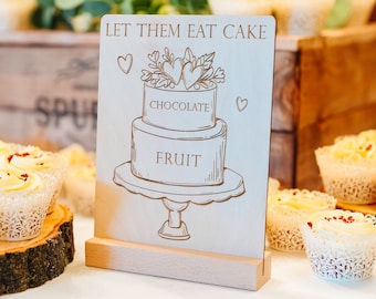 Wedding Cake Sign | Cake Menu Sign | Flavours Cake Table Sign | 2 and 3 tier options | Personalised Cake Menu Sign