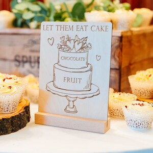 Plaque de gâteau de mariage | Signe de menu de gâteau | Flavours Cake Table Sign | Options à 2 et 3 niveaux | Enseigne de menu de gâteau personnalisée