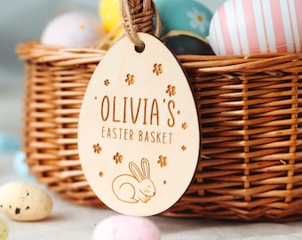 Easter Basket Tag | Personalised Easter Egg Hunt | Easter Keepsake Ornament | Wooden Baby Easter Gift | Easter Egg Hunt Labels