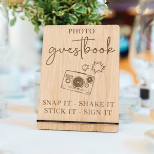 Photobook Photo Guest Book Wedding Sign | Snap it, Shake it, Stick it, Sign it |  Photo GuestBook | Wedding Centrepiece