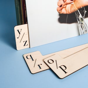Vinyl Record Dividers // Vinyl Record Storage, LP Dividers, Record Storage, vinyl organisation, alphabet dividers, Wooden Separators