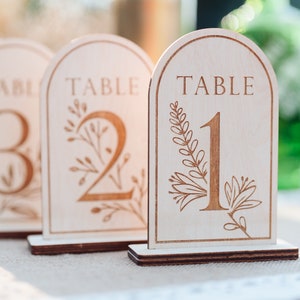 Wedding Table Place Numbers Floral Botanical Design / Boho and Rustic