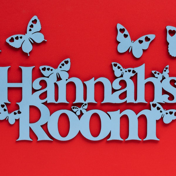 Girls Butterfly Name Sign - perfect for walls and doors!