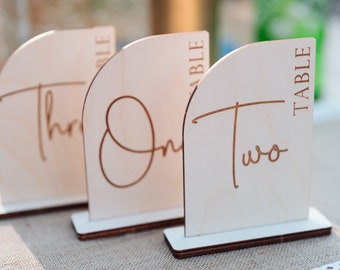 Modern table numbers, wedding table number, rustic decor for Weddings and Partys