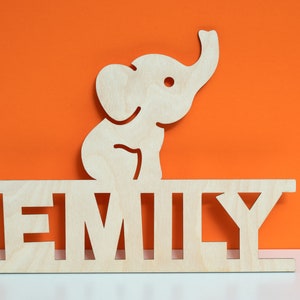 Baby Elephant Nursery Room Sign - Cute Personalised Elephant Sign Boho Nursery Decor