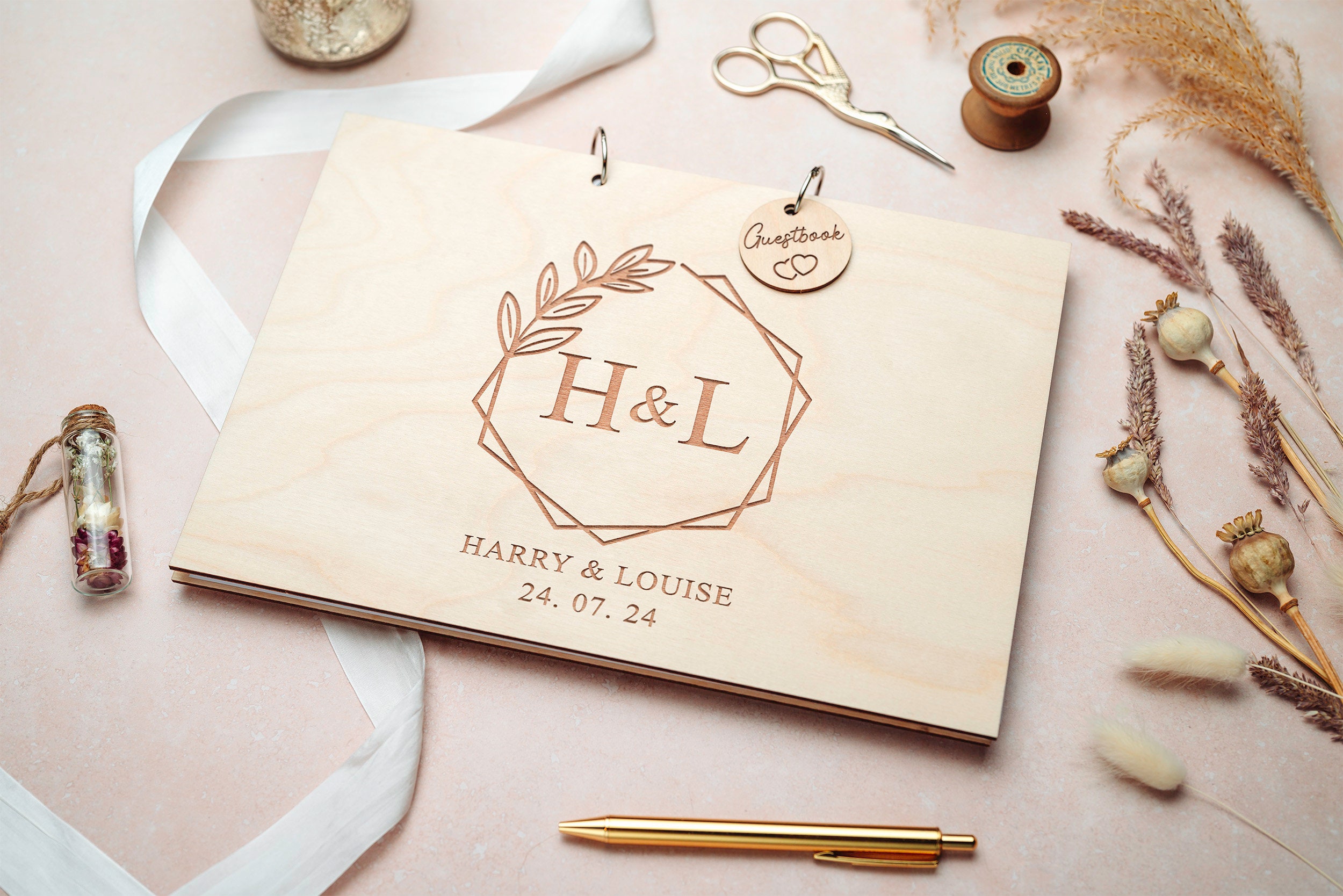 Personalized Wedding Sign - Carved Wooden Guestbook - Wedding