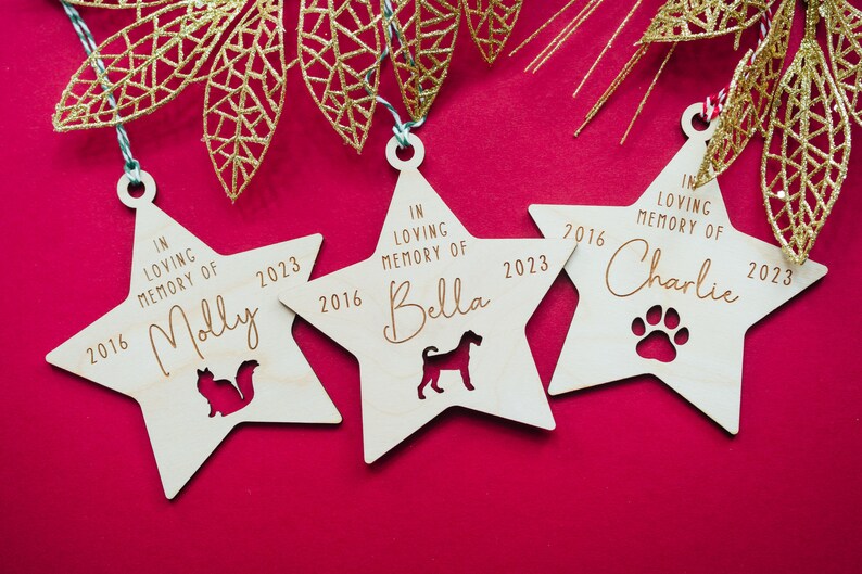 Dog Memorial Cat Memorial Christmas Bauble In Loving Memory decoration / Remember a loved one with this beautiful tree decoration image 9