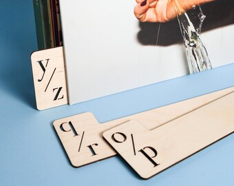 Wooden Vinyl Record Dividers, Alphabetical LP Storage