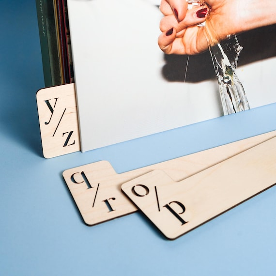 Wooden Vinyl Record Dividers, Alphabetical LP Storage