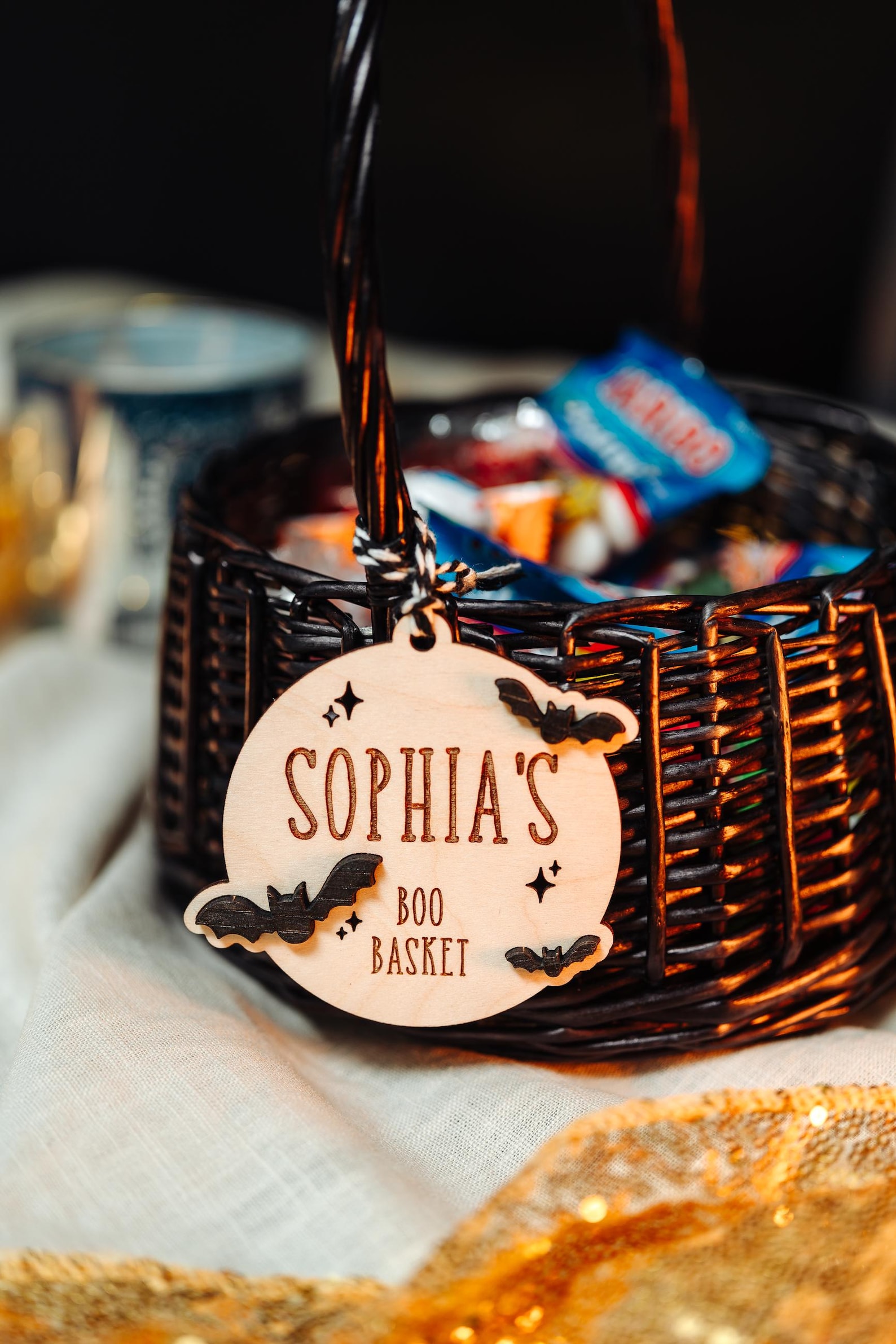 Halloween Name Boo Basket Tag, A Scary Bat Name Tag for Baskets and ...