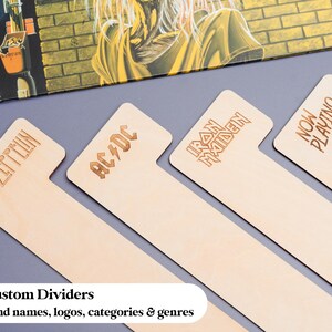 Separadores de discos de vinilo de la A a la Z, separadores de madera para discos de 12 pulgadas, almacenamiento de vinilos para Kallax, regalo para amantes de la música. imagen 5