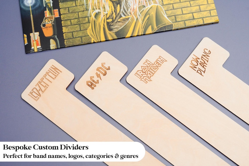 Separadores de discos de vinilo de la A a la Z, separadores de madera para discos de 12 pulgadas, almacenamiento de vinilos para Kallax, regalo para amantes de la música. imagen 5