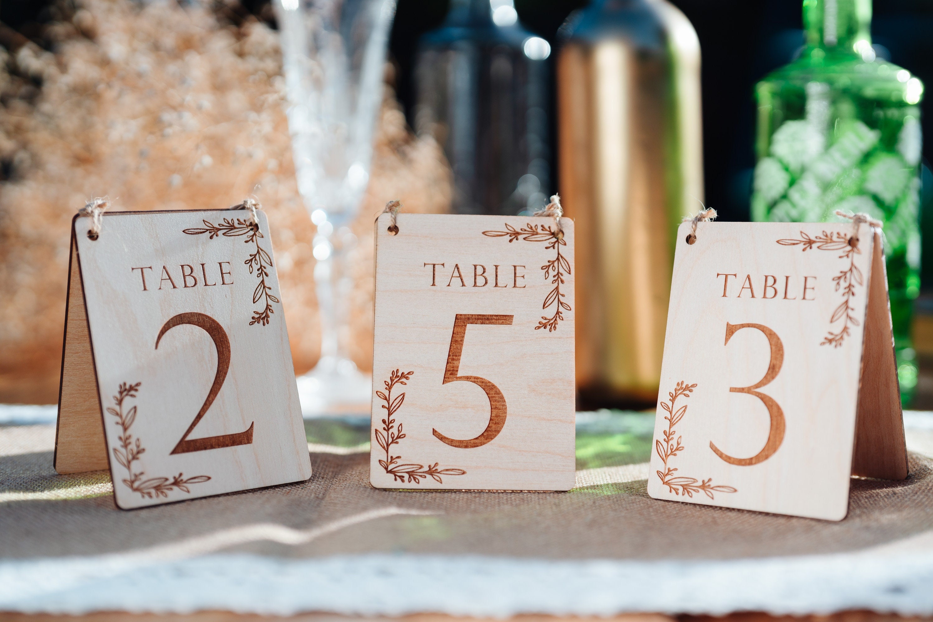 Rustic Floral Table Numbers