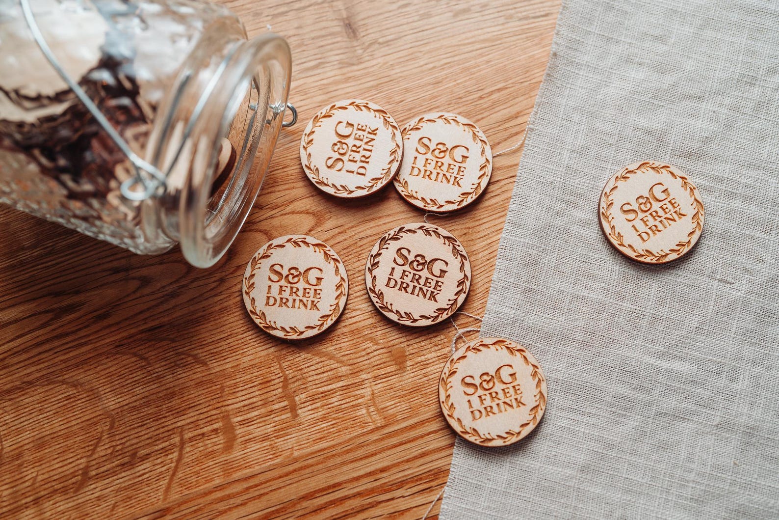 Personalised Drink Tokens for Wedding & Parties | Personalised Drinks ...