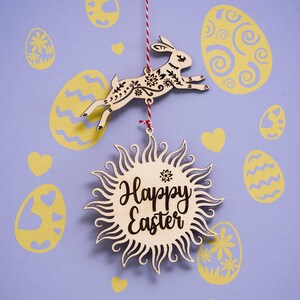 Pagan style Easter Bunny, Personalised keepsake Hanging decoration