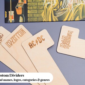 Separadores de discos de vinilo de la A a la Z, separadores de madera para discos de 12 pulgadas, almacenamiento de vinilos para Kallax, regalo para amantes de la música. imagen 2