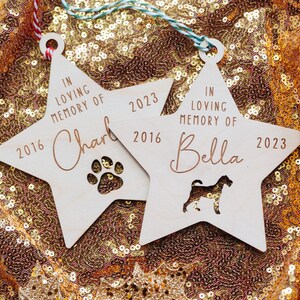 Dog Memorial Cat Memorial Christmas Bauble In Loving Memory decoration / Remember a loved one with this beautiful tree decoration image 2