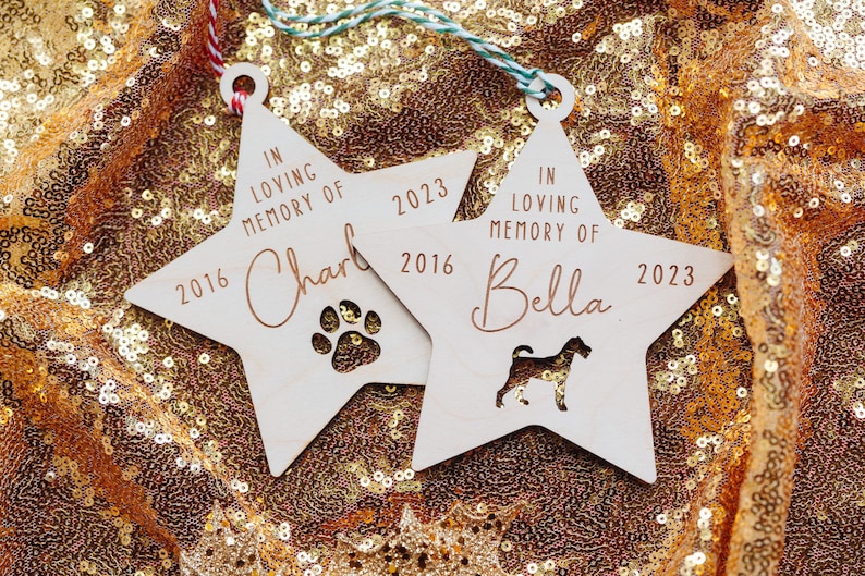 Dog Memorial Cat Memorial Christmas Bauble In Loving Memory decoration / Remember a loved one with this beautiful tree decoration image 2