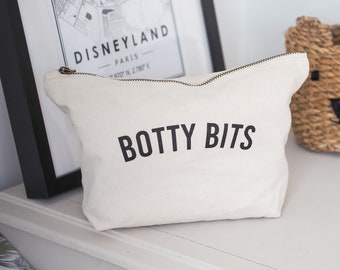 Botty Bits Canvas Pouch | Personalised Canvas Pouch | Zipped pouch | Nappy bag | New mum gift | Gift for mum to be | Baby shower gift | Baby