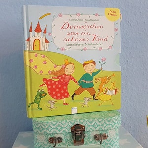 Songbook with audio CD, lovingly illustrated by hand, for singing and dancing with children, setting of well-known fairy tales, great baby gift