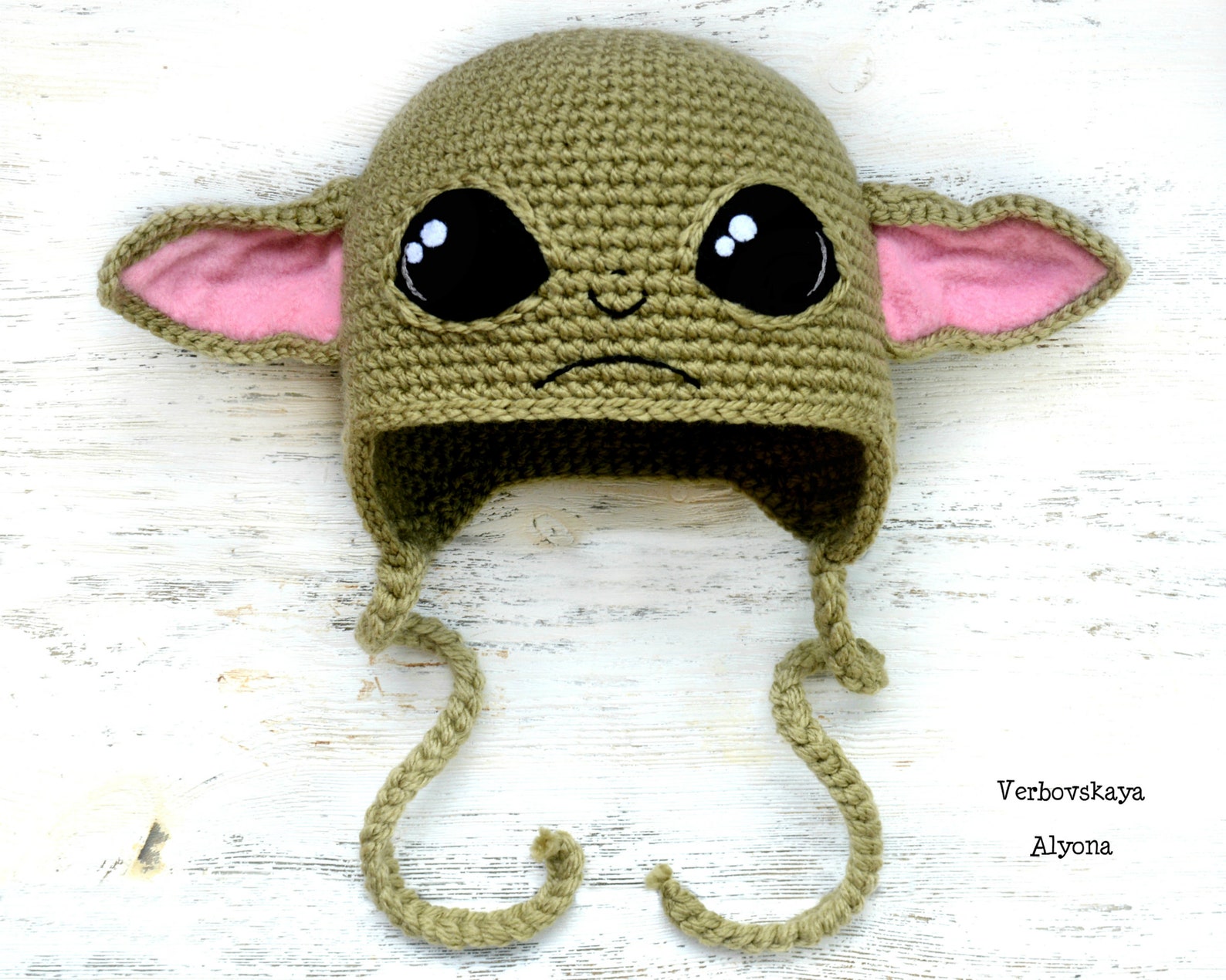 Custom knit Baby Yoda beanie hat with eyes for toddler child Etsy