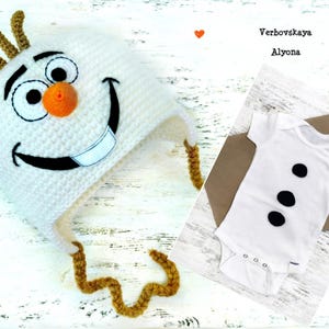 Crochet olaf hat Knit olaf beanie Christmas hat for kids and adult, Funny cartoon character hat boy girl Baby olaf costume Winter olaf hat