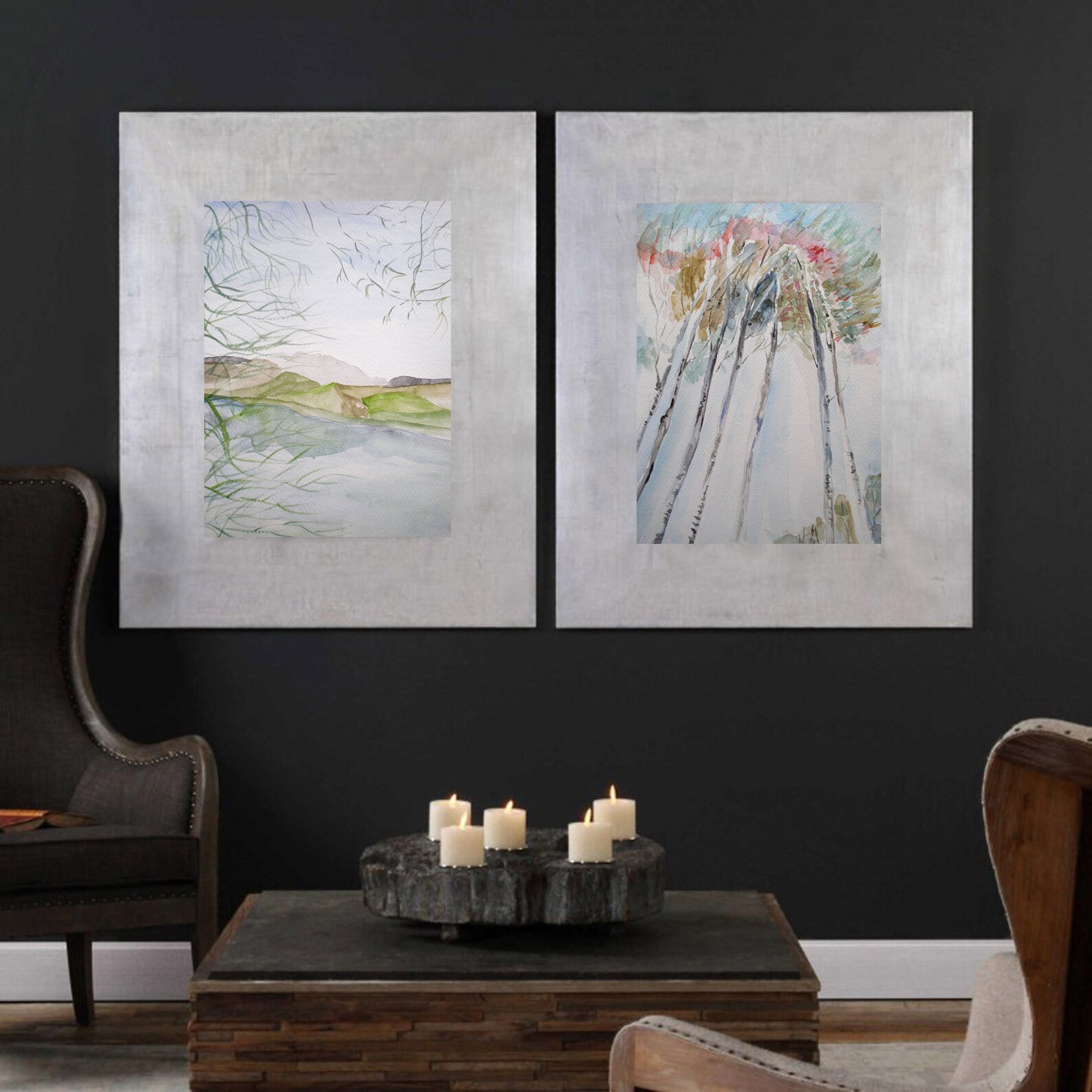 Two piece wall art Downloadable prints landscape Printable Etsy