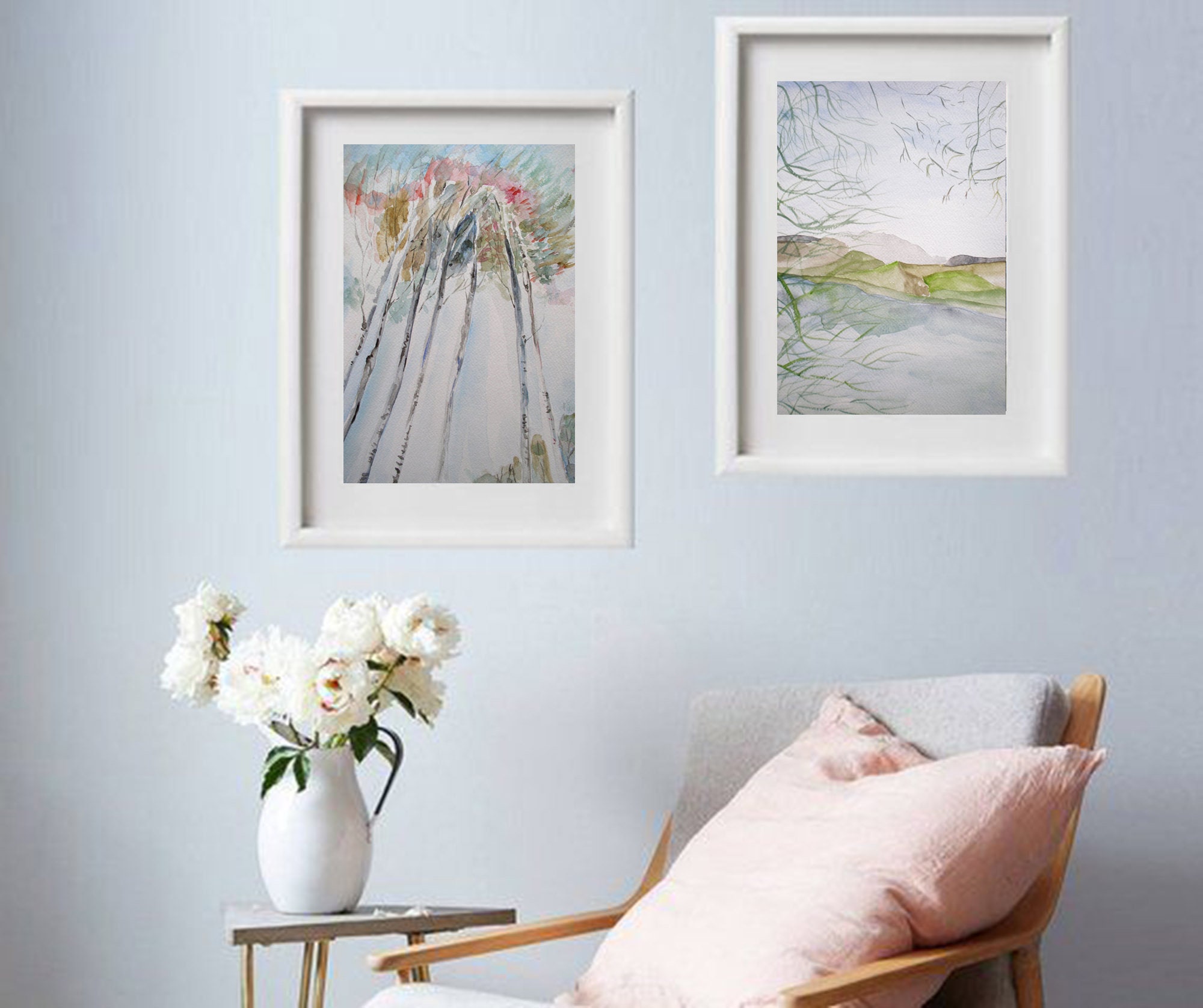 Two piece wall art Downloadable prints landscape Printable Etsy