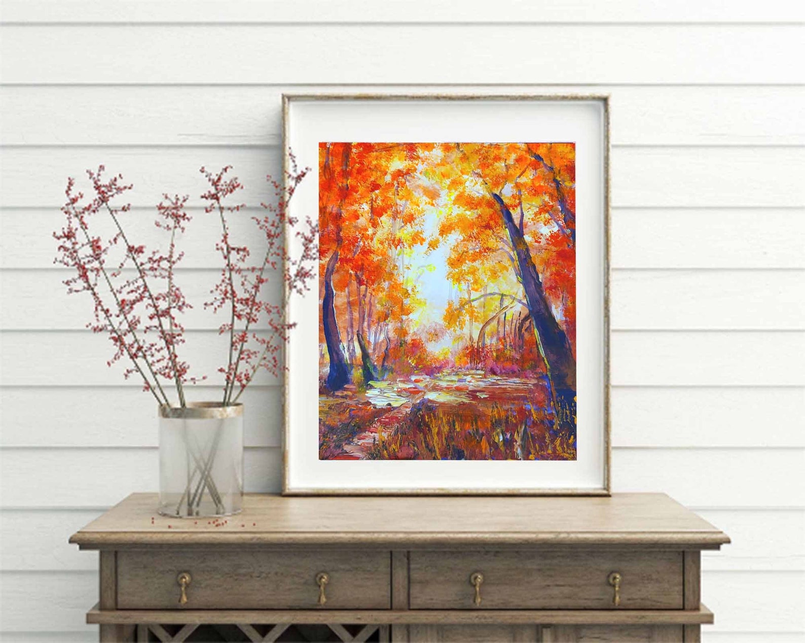 Autumn Tree Landscape Wall Art Print instant Download Fall | Etsy