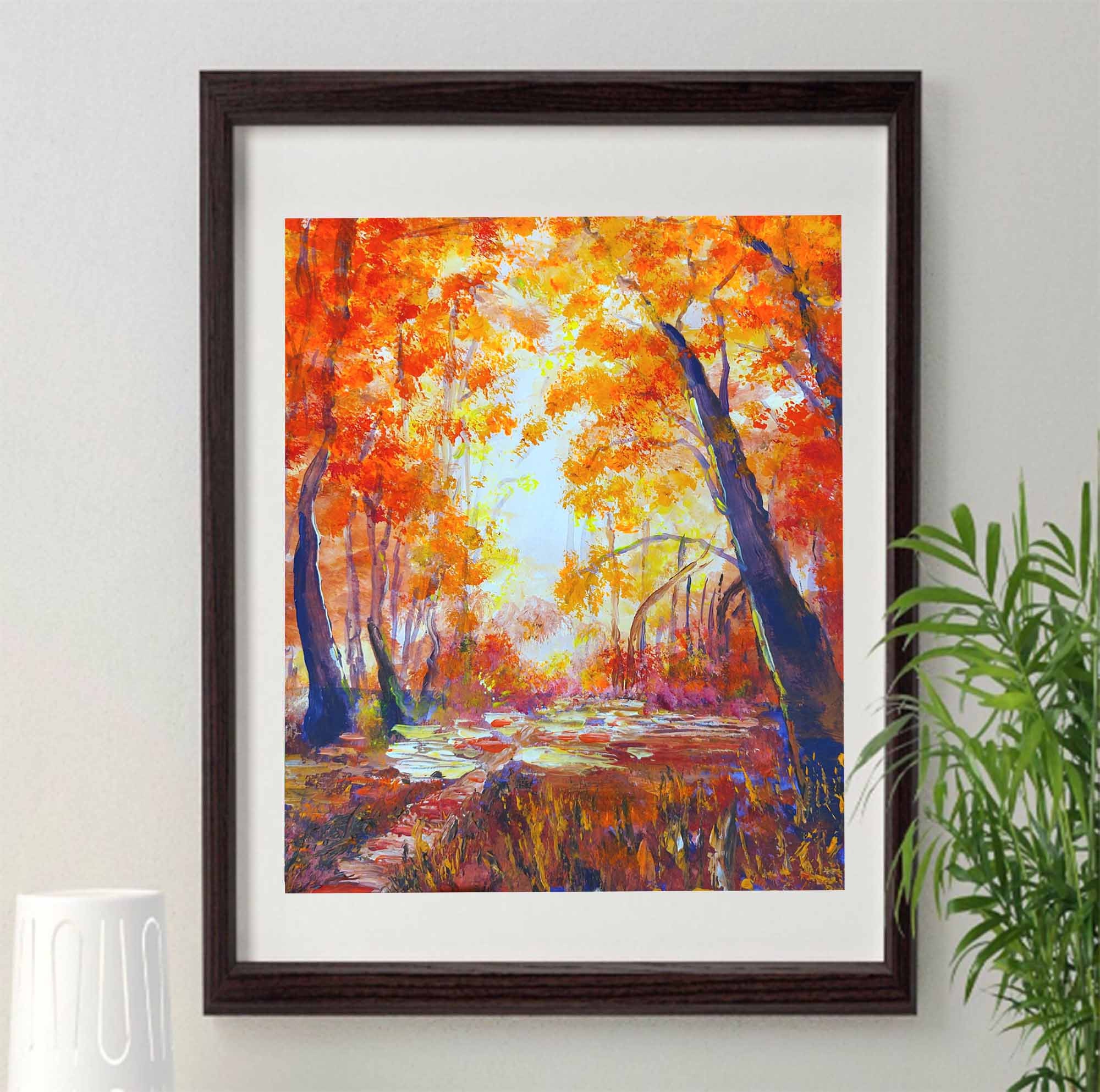 Autumn Tree Landscape Wall Art Print instant Download Fall | Etsy