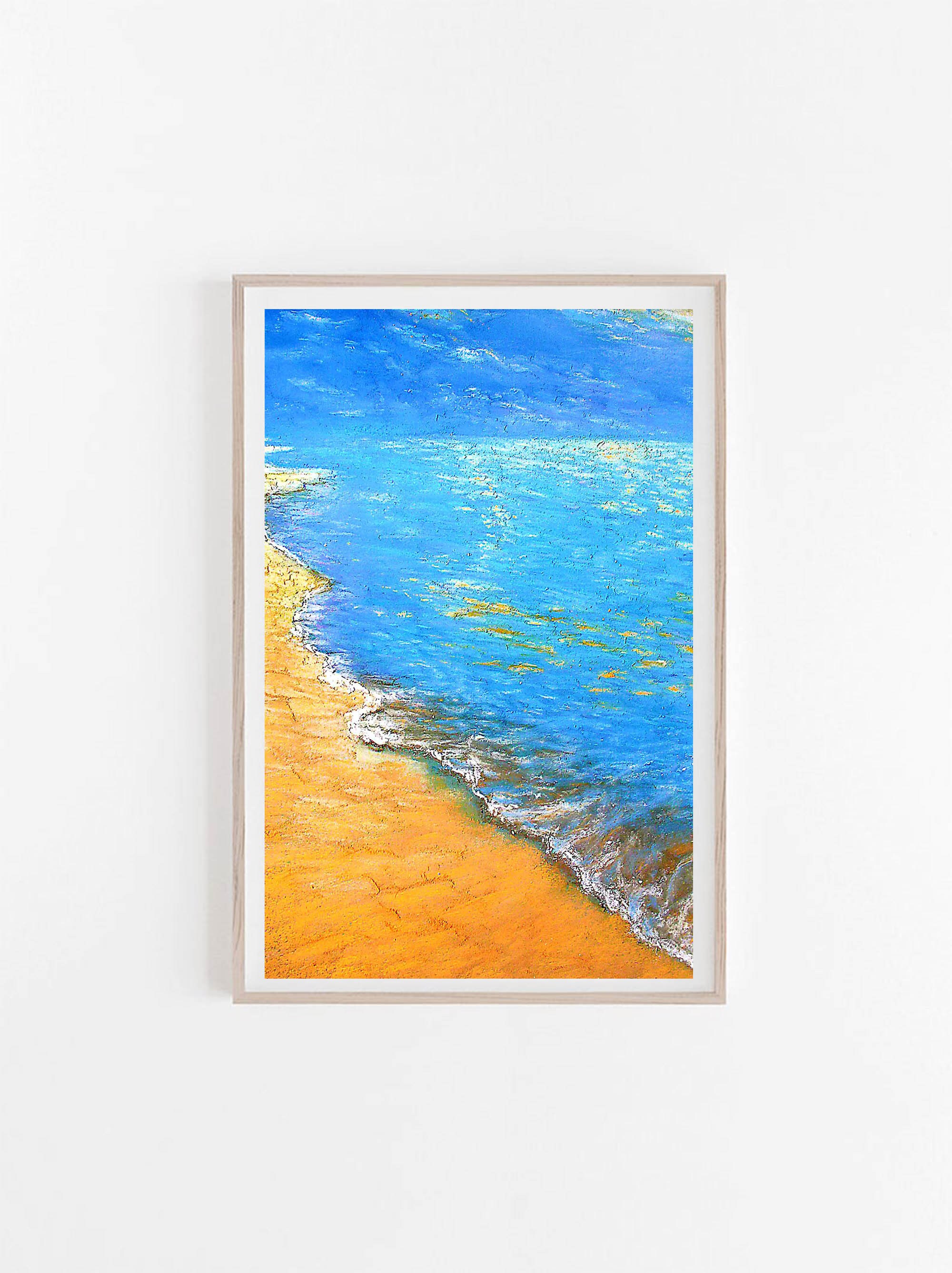 Pastel coastal print art Aerial beach print Pastel beach Etsy