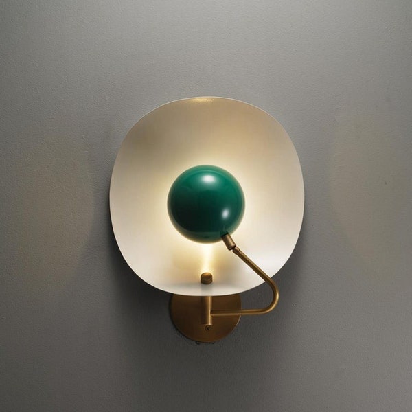 Kreis Wandleuchte Messing Sputnik Stilnovo Moderne italienisches Licht Industrielle Lampe Wandleuchte