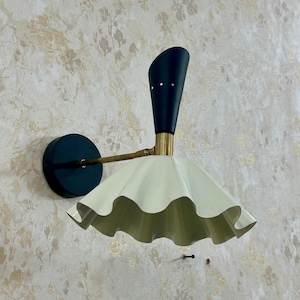 Matte Black Wall Sconce Mid Century Italian Stilnovo Style Wall Fixture Sconce Lamp