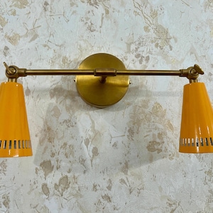 1950&#39;S Mid Century Modern Brass Wall Sconce Italian Light Wall Fixture