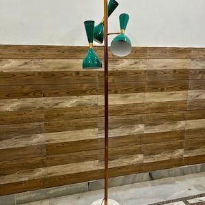 Modern Italian Brass Floor Lamp 3 Light Stilnovo Design Modern Lighting Mid Century Floor Lamp For Interior Decor